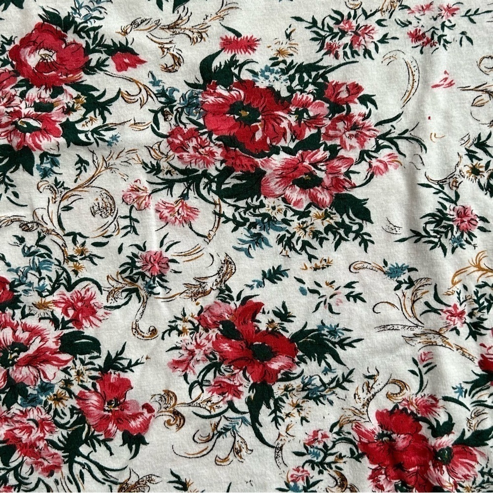 NAF NAF COLLECTION Vintage White Red Floral Skirt Crop Top Set Women Size Medium - Picture 8 of 9